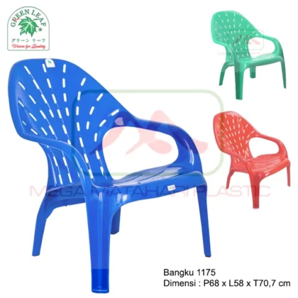 Bangku kursi santai sender lengan 1175 Swiss Green Leaf