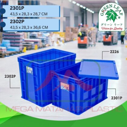 Container Rapat + Tutup 2301P 2302P Green Leaf