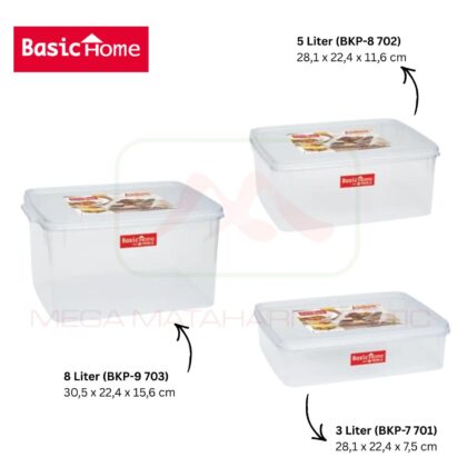 Sealware segi / Kotak donat 3 liter (BPK-7 701) 5 liter (BPK-8 702) 8 liter (BPK-9 703) Basic Home (Copy)