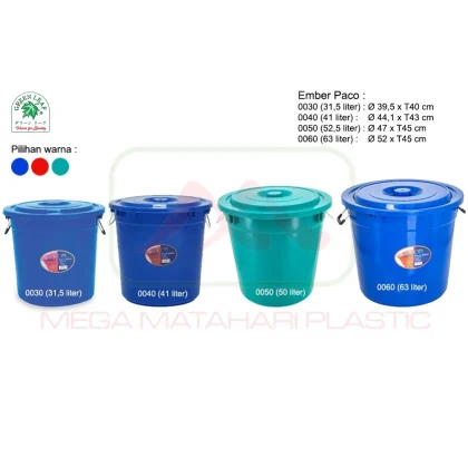 Ember gagang samping 31,5liter (0030) / 41liter (0040) / 52.5liter (0050) / 63liter (0060) Paco Green Leaf