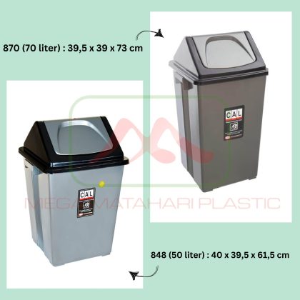 Tempat sampah tutup goyang / swing segi 70liter 870 Stardust / 50liter 848 Canyon Shinpo