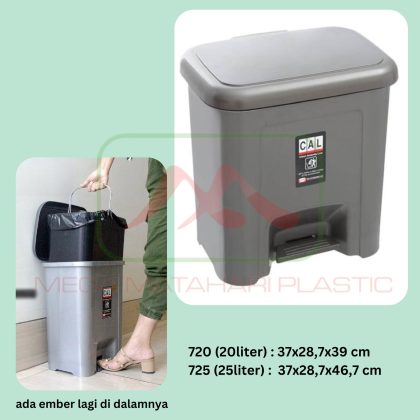 Tempat sampah injak segi 20liter 720 Corona / 25liter 725 Champion Shinpo