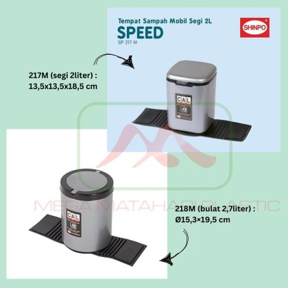 Tempat sampah mobil dengan tatakan karpet anti slip Shinpo