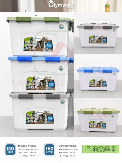 Box container roda + tutup 130liter (WF130) / 150liter (WF150) Olymware