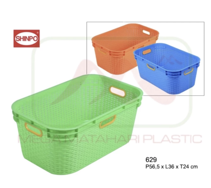Keranjang pakaian baju laundry 629 Peony Shinpo (P56,5 x L36 x T24 CM)