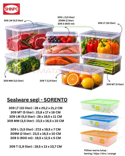 Sealware segi / kotak makanan transparant bening 309 Sorento Shinpo